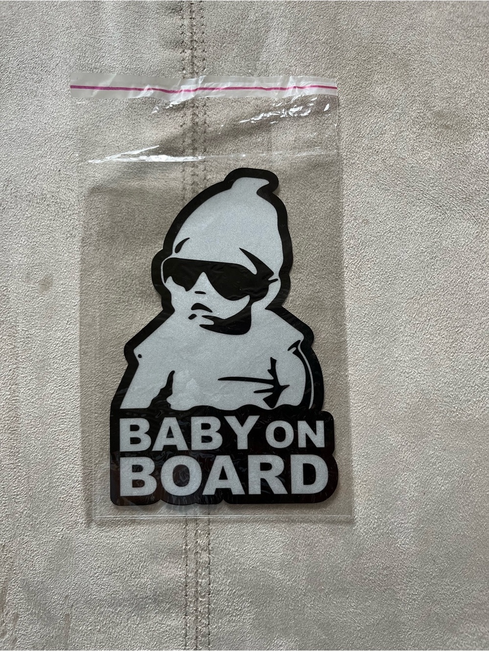 Baby On Board Sticker - Black and White Bumper Sticker
